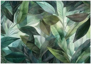 Fototapeta liście 3D EFEKT NOWOCZESNA elegancka salon sypialnia SUPER EFEKT