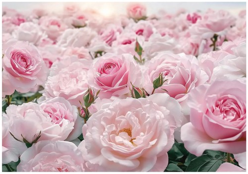 Fototapeta liście 3D kwiaty NOWOCZESNA elegancka salon sypialnia RÓŻE