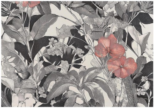 Fototapeta liście 3D EFEKT kwiaty NOWOCZESNA elegancka salon sypialnia LOFT