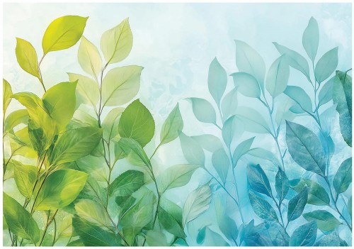 Fototapeta liście 3D EFEKT NOWOCZESNA elegancka salon sypialnia SUPER EFEKT