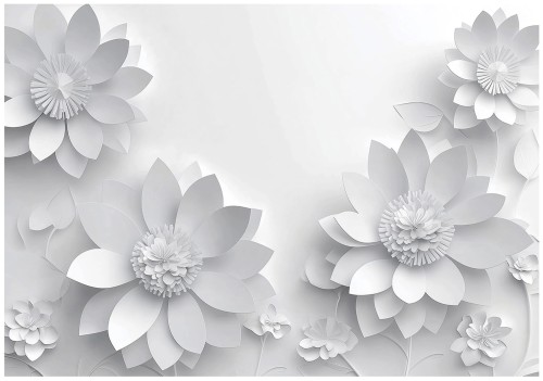 Fototapeta liście 3D EFEKT kwiaty NOWOCZESNA elegancka salon sypialnia LOFT