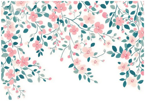 Fototapeta liście 3D EFEKT kwiaty NOWOCZESNA elegancka salon sypialnia LOFT