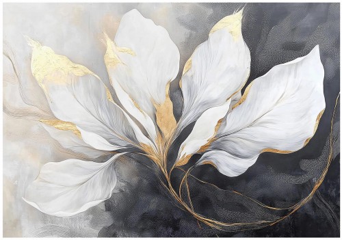 Fototapeta liście 3D EFEKT NOWOCZESNA elegancka salon sypialnia SUPER EFEKT