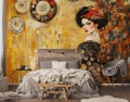 Fototapeta do sypialni do salonu KOBIETA w stylu KLIMTA złoto elegancja