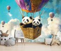 Fototapeta panda w balonie na tle nieba do pokoju dziecka chłopca