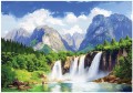 Fototapeta góry wodospad las zielony krajobraz natura widok do salonu