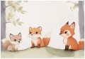 Fototapeta do pokoju dzieci Trzy liski w lesie do pokoju dziecięcego