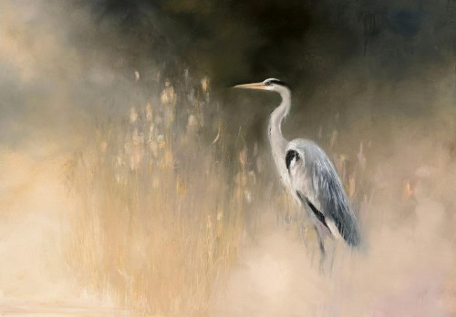 Fototapeta jak malowany obraz żywe kolory ŻURAW pejzaż pastele +klej gratis