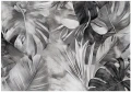 Fototapeta liściasty wzór czarny biały styl glamour