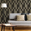 Tapeta winylowa na flizelinie czarna z efektownym geometrycznym wzorem