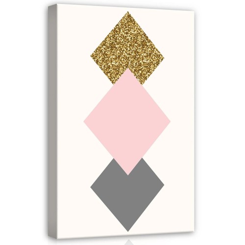 Obraz na płótnie obraz na ścianę geometria różowa szara 40 x 60