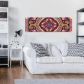 Obraz na płótnie obraz na ścianę mandala pomarańczowa granatowa 145 x 45