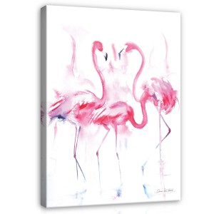 Obraz na płótnie obraz na ścianę biały różowy flamingi 75 x 100