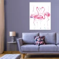 Obraz na płótnie obraz na ścianę biały różowy flamingi 75 x 100