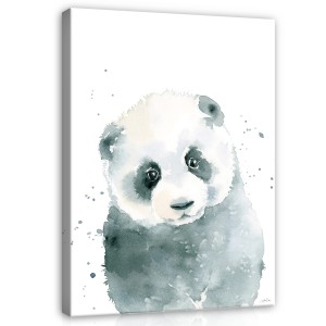 Obraz na płótnie obraz na ścianę biały szary panda 75 x 100