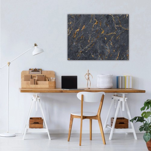 Obraz na płótnie obraz na ścianę czarny złoty marmur elegancja 100 x 75