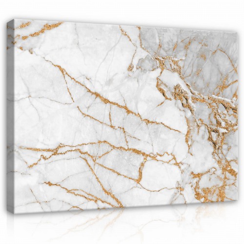 Obraz na płótnie obraz na ścianę biały złoty marmur elegancja 100 x 75