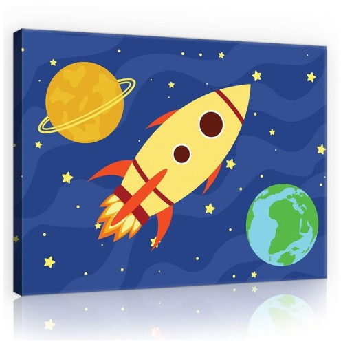 Obraz obrazki dla dzieci kosmos rakieta 100x75