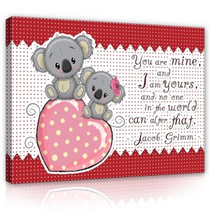 Obraz na płótnie obraz na ścianę czerwony koala z sercem 100 x 75