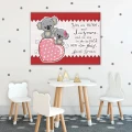 Obraz na płótnie obraz na ścianę czerwony koala z sercem 100 x 75