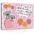 Obraz na płótnie obraz na ścianę różowy szary koala z sercem 100 x 75