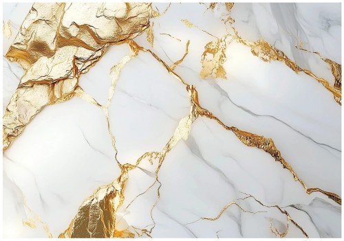 Fototapeta biały złoty marmur nowoczesna dekoracja ścienna luksusowy