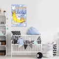 Obraz na płótnie obraz na ścianę niebieski żółty księżyc zwierzą 40x60