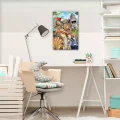 Obraz na płótnie obraz na ścianę zielony niebieski dinozaury 40x60