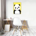 Obraz na płótnie obraz na ścianę żółty biały panda dekoracja dzieci 40x60