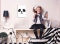 Obraz na płótnie obraz na ścianę biały czarny panda twarz 40x60