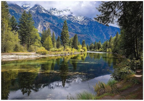 Fototapeta krajobraz górski zielony niebieski jezioro i las