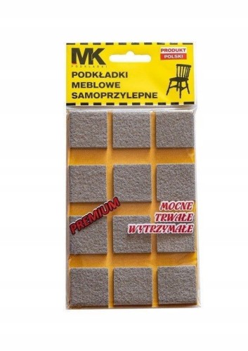 Podkładki filcowe samoprzylepne mocne premium 28x28 mm szary
