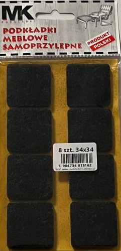 PODKŁADKI FILCOWE SAMOPRZYLEPNE POD MEBLE KRZESŁA CZARNE 34X34