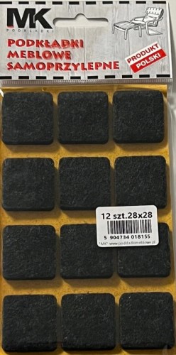 PODKŁADKI FILCOWE POD MEBLE KRZESŁA CZARNE 28X28