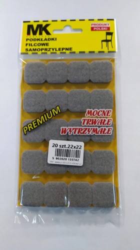 Podkładki filcowe samoprzylepne premium 22X22