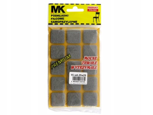 Podkładki filcowe samoprzylepne PREMIUM 15 szt 25x25