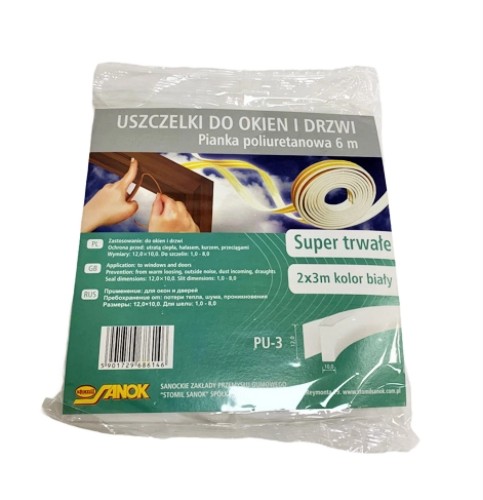 Uszczelka okienna biała Stomil 12 x 6 x 10 mm