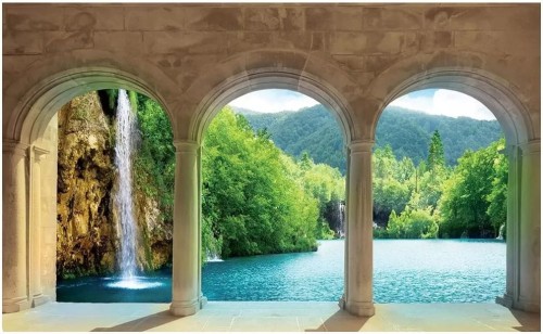 FOTOTAPETA WODOSPAD WODA góry rzeka FOTOTAPETY 254x184 24h