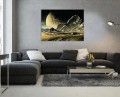 Obraz na płótnie obraz na ścianę złoty czarny kosmos 100 x 75
