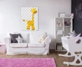 Obraz na płótnie obraz na ścianę szary żółty żyrafa 50 x 70