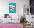 Obraz na płótnie obraz na ścianę niebieski brązowy krowa 50 x 70