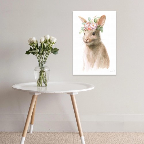 Obraz na płótnie obraz na ścianę królik brązowy różowy 40 x 60