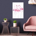 Obraz na płótnie obraz na ścianę flaming różowy biały 40 x 60
