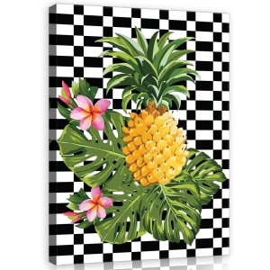 Obraz na płótnie obraz na ścianę żółty zielony ananas 75 x 100