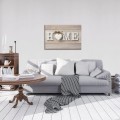 Obraz na płótnie obraz na ścianę biały beżowy napis home z sercem 60 x 40