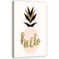 Obraz na płótnie obraz na ścianę złoty czarny ananas hello 40 x 60