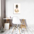 Obraz na płótnie obraz na ścianę złoty czarny ananas hello 40 x 60