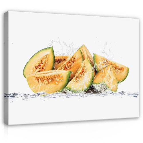 Obraz na płótnie obraz na ścianę pomarańczowy zielony melon 100 x 75