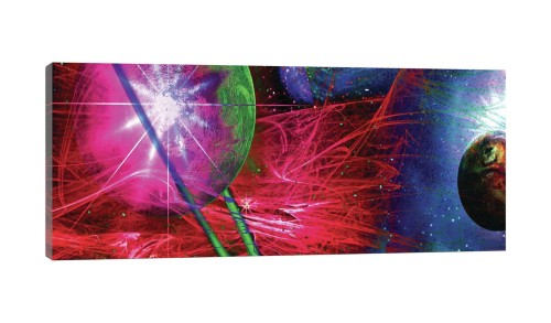 Obraz na płótnie obraz na ścianę czerwony zielony planeta 145 x 45