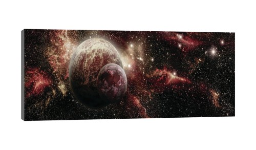 Obraz na płótnie obraz na ścianę czerwony brązowy planety 145 x 45